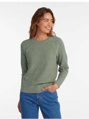 L.L. Bean Olive Green Crewneck Knit Sweater